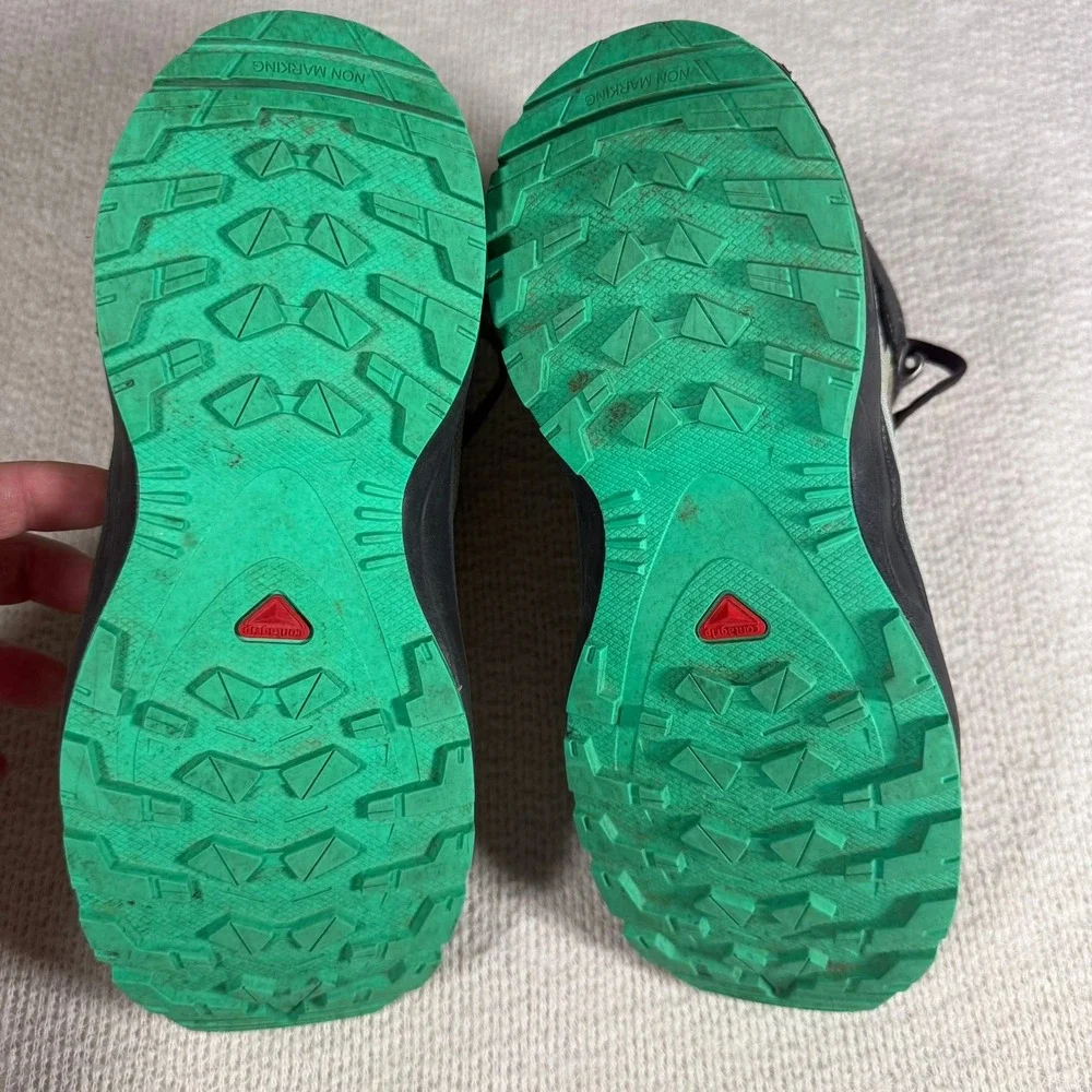 Salomon Outward CSWP Hiking Boots‎ 4 Grey Green Waterproof Kids 412848